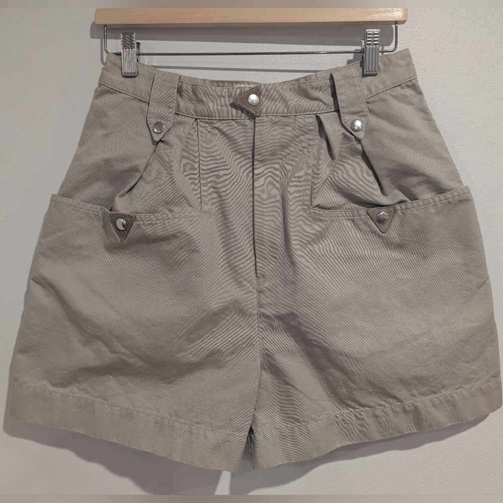 Isabel Marant Etoile High Waisted Wide Leg Shorts With Suede Accents Size 6